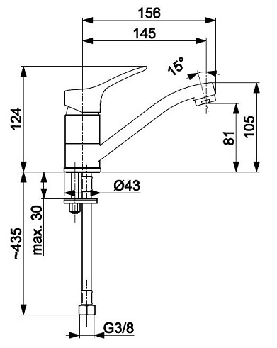 Размеры смесителя для умывальника Armatura Morris (5242-915-00)