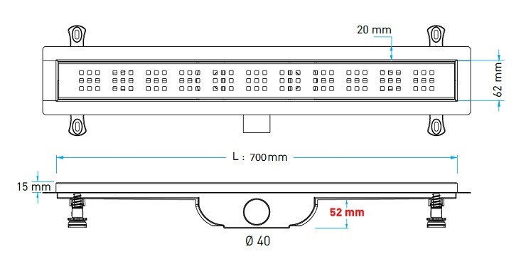 Розміри трапа для душу Valtemo Aqualine Base (VLD-600325)