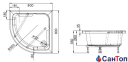 Душевой поддон Armaform PLUS 550 80x80x35 см (полукруглый, без сиденья) 0