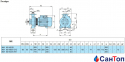 Центробежный насос для воды Calpeda NM 65/16C/C (9.2 кВт, напор max 28.1 м) моноблочный с фланцевыми раструбами 2