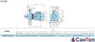 Центробежный насос для воды Calpeda B-NMM 32/12D (0.75 кВт, напор max 18 м) моноблочный, однофазный с фланцевыми раструбами (корпус из бронзы) 3
