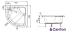 Душовий піддон Armaform PLUS 550 90x90x41 см (півкруглий, з сидінням) 0
