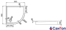 Душовий піддон Armaform PLUS 550 90x90x16 см (півкруглий) 0