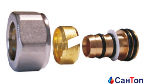 Резьбовое соединение для пластиковых труб (фитинг) SCHLOSSER — Никель  GW M22x1,5 — 16×2