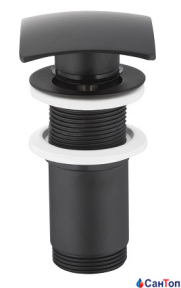 Донний клапан Armatura чорний для умивальника (68 мм, без переливу, квадрат)
