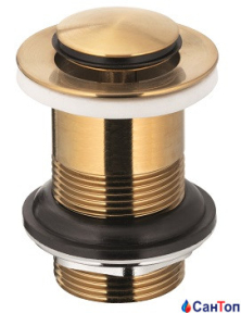 Донный клапан для умывальника Armatura Klik-Klak Gold (Ø 62 мм) без перелива