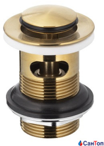 Донный клапан для умывальника Armatura Klik-Klak Gold (Ø 62 мм) з переливом