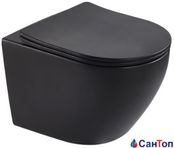 Подвесной унитаз Armaform Mero Black, с сиденьем (540x360x350)