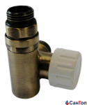 Клапан SCHLOSSER Combi Plus термостатический, античная латунь, форма левая GW M22x1,5 x GW 1/2