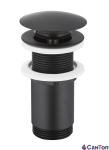 Донний клапан Armatura чорний для умивальника (Ø 65 мм) без переливу, великий