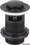 Донний клапан Armatura чорний для умивальника (Ø 62 мм) з переливом