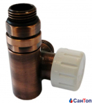 Клапан SCHLOSSER Combi Plus термостатичний, антична мідь, форма ліва GW M22x1,5x16x2