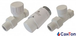 Комплект клапанів SCHLOSSER термостатичних Форма Прохідна, Білий GW M22x1,5 x GW 1/2