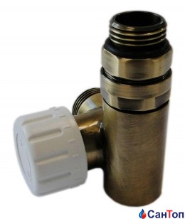 Клапан SCHLOSSER Combi Plus термостатический, античная латунь, форма правая GW M22x1,5 x 15×1