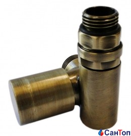 Клапан SCHLOSSER Combi Plus с ручной регулировкой, античная латунь, форма правая GW M22x1,5 x GW 1/2