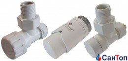 Комплект клапанів SCHLOSSER термостатичних Форма кутова Білий GW M22x1,5 x 16 × 2