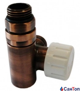 Клапан SCHLOSSER Combi Plus термостатический, античная медь, форма левая GW M22x1,5 x GW 1/2
