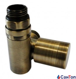 Клапан SCHLOSSER Combi Plus с ручной регулировкой, античная латунь, форма левая GW M22x1,5 x 15×1
