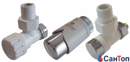 Комплект клапанов SCHLOSSER термостатических Форма угловая Белый — Хром GW M22x1,5 x GW 1/2