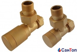 Комплект клапанів SCHLOSSER з ручним регулюванням Форма кутова Матове Золото (покриття) GW M22x1,5 x GW 1/2