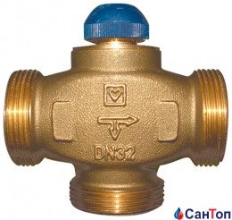 Термостатичний клапан триходовий Herz CALIS-TS-RD (розподілення потоків до 100%) DN 25 (1
