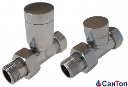Комплект клапанів SCHLOSSER з ручним регулюванням Форма прохідна Хром M22x1,5 x 15 × 1