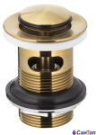 Донний клапан для умивальника Armatura Klik-Klak Gold (Ø 62 мм) з переливом
