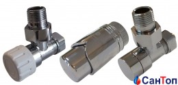 Комплект клапанів SCHLOSSER термостатичних Форма кутова Хром GW M22x1,5 x GW 1/2