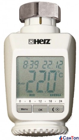 Электронная термостатическая головка HERZ ETKF  М28х1,5 с интегрированным приемником