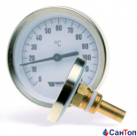 Биметаллический термометр WATTS F+R801 SD (100 мм, 0-150 °C) аксиальный с погружной гильзой (50 мм, 1/2