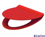 Сидіння для унітазу Idevit Rena Soft Close Slim червоне, з мікроліфтом
