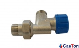 Термостатичний клапан нікельований фігура аксіальна SCHLOSSER DN 15 GZ 1/2xM22x1,5GZ